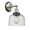 Bell Sconce shown in the Brushed Satin Nickel finish with a Seedy shade