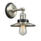 Railroad Sconce shown in the Brushed Satin Nickel finish with a Brushed Satin Nickel shade