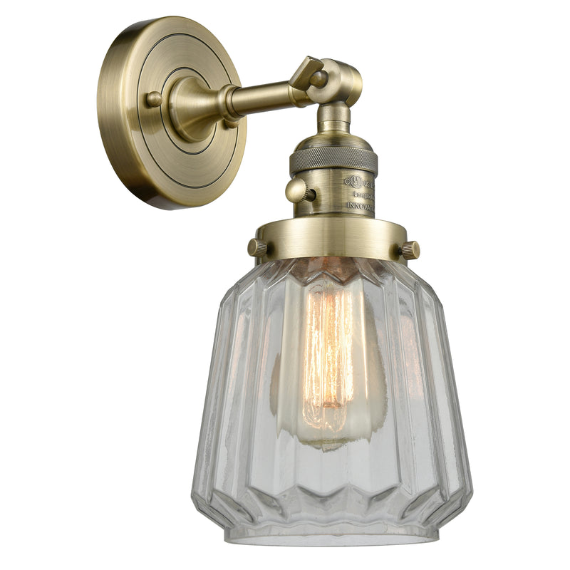 Innovations Lighting Chatham 1 Light 6.25" Sconce with Switch 203SW-AB-G142-LED