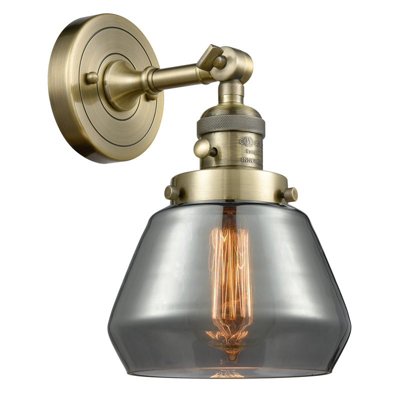 Innovations Lighting Fulton 1 Light 7" Sconce with Switch 203SW-AB-G173-LED