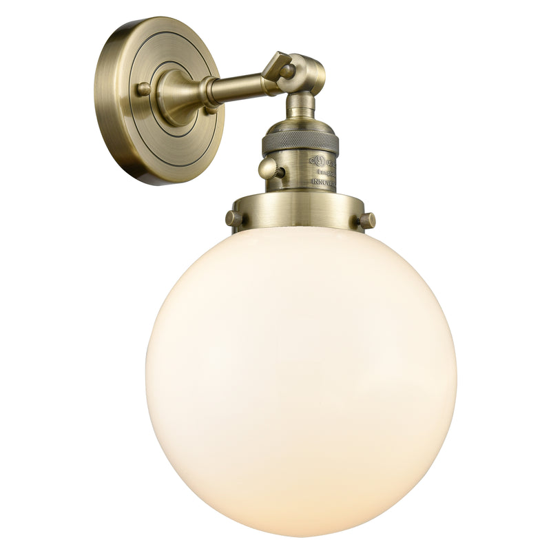 Innovations Lighting Beacon 1 Light 8" Sconce with Switch 203SW-AB-G201-8-LED