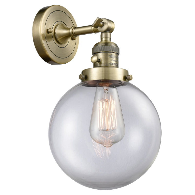 Innovations Lighting Beacon 1 Light 8" Sconce with Switch 203SW-AB-G202-8-LED