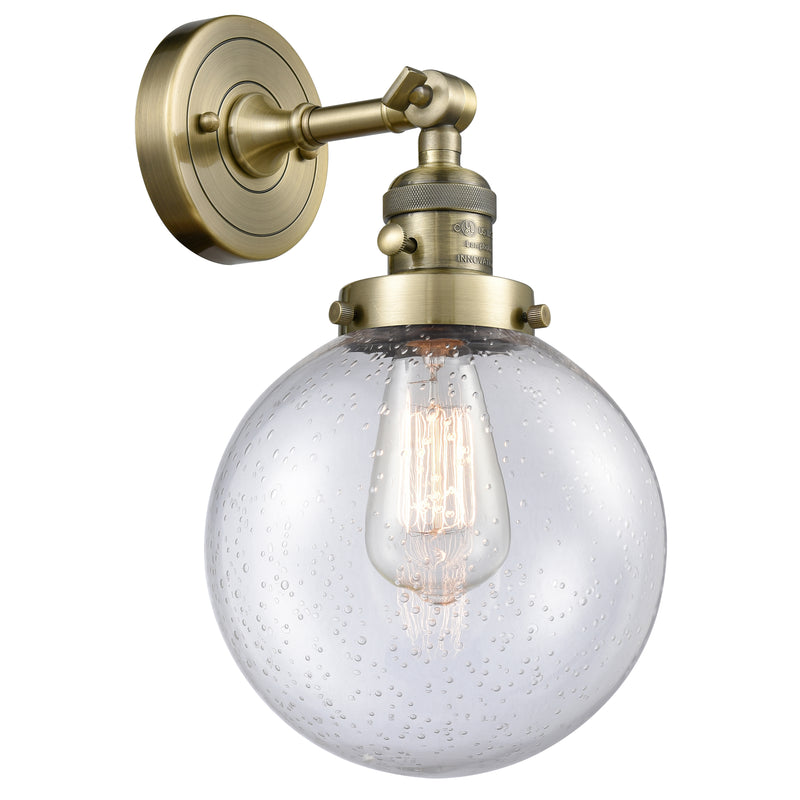 Innovations Lighting Beacon 1 Light 8" Sconce with Switch 203SW-AB-G204-8-LED