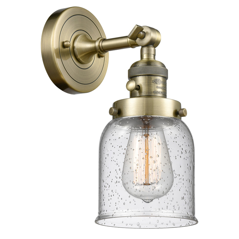 Innovations Lighting Bell 1 Light 5" Sconce with Switch 203SW-AB-G54-LED