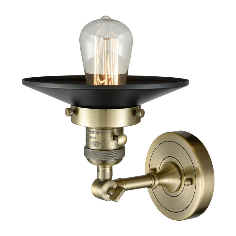 Innovations Lighting Railroad 1 Light 8" Sconce with Switch 203SW-AB-M6-LED