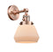 Innovations Lighting Fulton 1-100 watt 7 inch Antique Copper Sconce Matte White Cased glass 180 Degree Swivel High-Low-Off Switch 203SWACG171