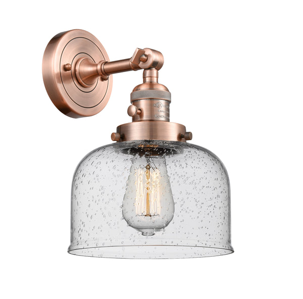 Innovations Lighting Large Bell 1-100 watt 8 inch Antique Copper Sconce  Seedy glass 180 Degree Adjustable Swivel High-Low-Off Switch 203SWACG74