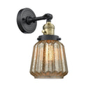 Innovations Lighting Chatham 1-100 watt 6 inch Black Antique Brass Sconce Mercury Fluted glass 180 Degree Swivel High-Low-Off Switch 203SWBABG146