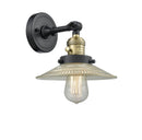 Innovations Lighting Halophane 1-100 watt 10 inch Black Antique Brass Sconce Halophane glass 180 Degree Swivel High-Low-Off Switch 203SWBABG2