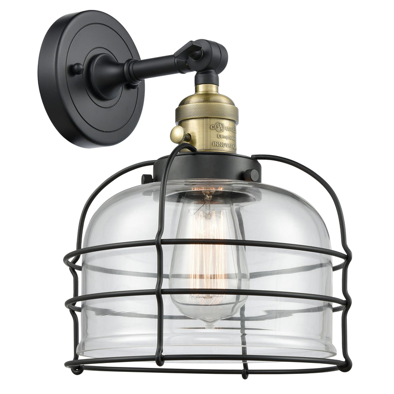 Innovations Lighting Bell Cage 1 Light 9" Sconce With Switch 203SW-BAB-G72-CE