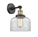 Innovations Lighting Large Bell 1-100 watt 8 inch Black Antique Brass Sconce Clear glass 180 Degree Swivel High-Low-Off Switch 203SWBABG72