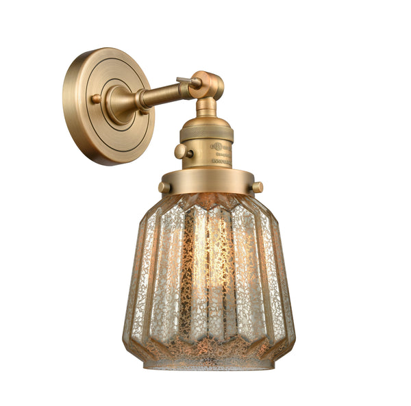 Innovations Lighting Chatham 1-100 watt 6 inch Brushed Brass Sconce Mercury Fluted glass 180 Degree Swivel High-Low-Off Switch 203SWBBG146