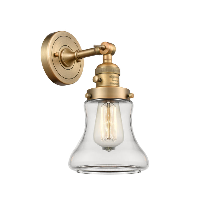 Innovations Lighting Bellmont 1-100 watt 6.5 inch Brushed Brass Sconce  Clear glass   180 Degree Adjustable Swivel High-Low-Off Switch 203SWBBG192