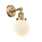 Innovations Lighting Beacon 1-100 watt 6 inch Brushed Brass Sconce Matte White Cased glass 180 Degree Swivel High-Low-Off Switch 203SWBBG2016