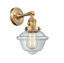 Innovations Lighting Small Oxford 1-100 watt 8 inch Brushed Brass Sconce  Clear glass   180 Degree Adjustable Swivel High-Low-Off Switch 203SWBBG532