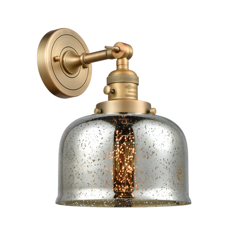 Innovations Lighting Large Bell 1-100 watt 8 inch Brushed Brass Sconce Silver Plated Mercury glass 180 Degree Swivel High-Low-Off Switch 203SWBBG78