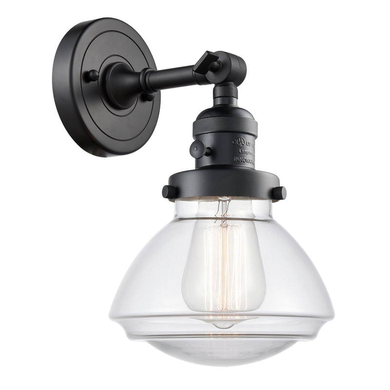 Innovations Lighting Olean 1 Light 6.75" Sconce With Switch 203SW-BK-G322