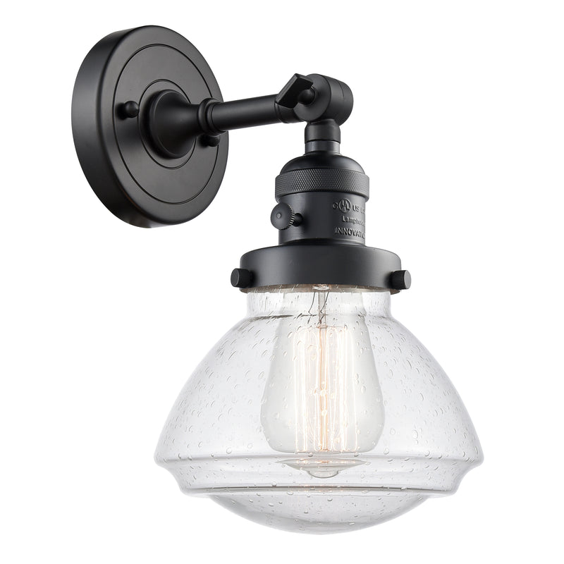 Innovations Lighting Olean 1 Light 6.75" Sconce With Switch 203SW-BK-G324