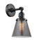 Innovations Lighting Small Cone 1-100 watt 6 inch Black Sconce  Smoked glass   180 Degree Adjustable Swivel High-Low-Off Switch 203SWBKG63