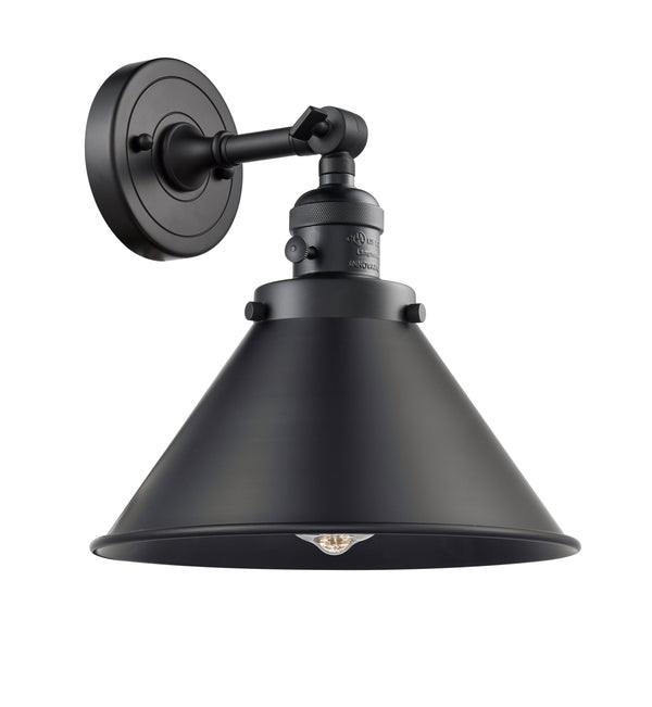 Innovations Lighting Briarcliff 1-100 watt 10 inch Matte Black Sconce Briarcliff shades 180 Degree Swivel High-Low-Off 203SWBKM10BK