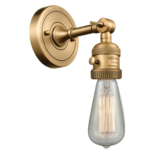 Bare Bulb Sconce shown in the Brushed Brass finish