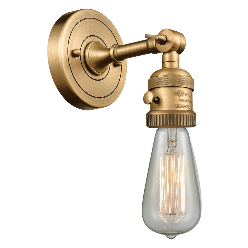 Bare Bulb Sconce shown in the Brushed Brass finish