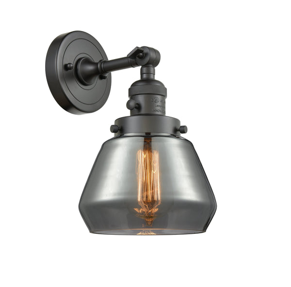 Innovations Lighting Fulton 1-100 watt 7 inch Oil Rubbed Bronze Sconce  Smoked glass   180 Degree Adjustable Swivel High-Low-Off Switch 203SWOBG173
