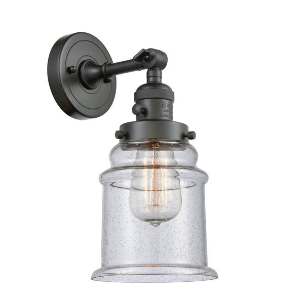 Innovations Lighting Canton 1-100 watt 6.5 inch Oil Rubbed Bronze Sconce Seedy glass 180 Degree Adjustable Swivel High-Low-Off Switch 203SWOBG184