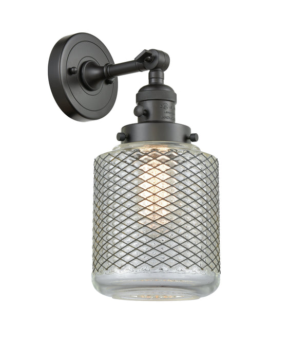 Innovations Lighting Stanton 1-100 watt 6 inch Oil Rubbed Bronze Sconce Vintage Wire Mesh glass 180 Degree Swivel High-Low-Off Switch 203SWOBG262