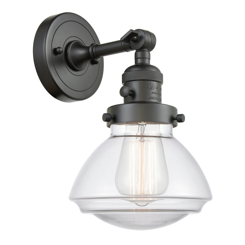 Innovations Lighting Olean 1 Light 6.75" Sconce With Switch 203SW-OB-G322