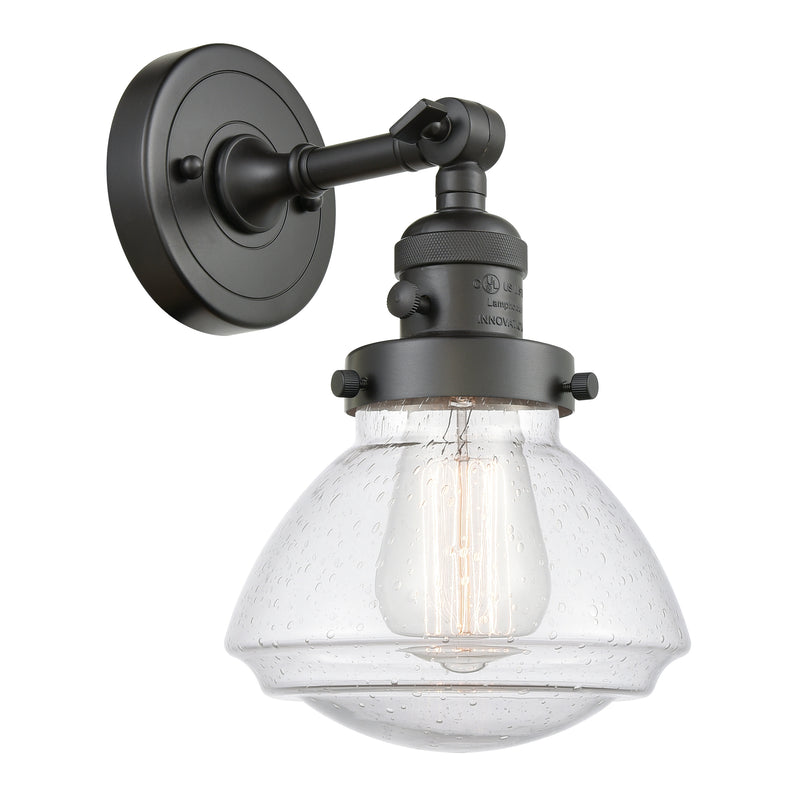 Innovations Lighting Olean 1 Light 6.75" Sconce With Switch 203SW-OB-G324