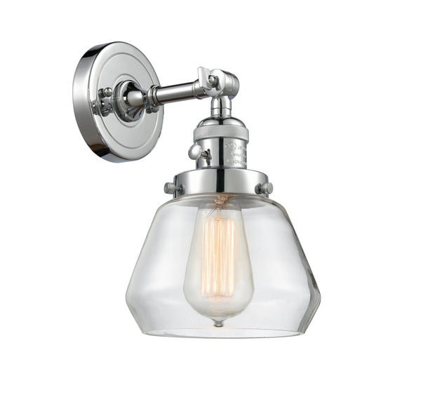 Innovations Lighting Fulton 1-100 watt 7 inch Polished Chrome Sconce  Clear glass   180 Degree Adjustable Swivel High-Low-Off Switch 203SWPCG172