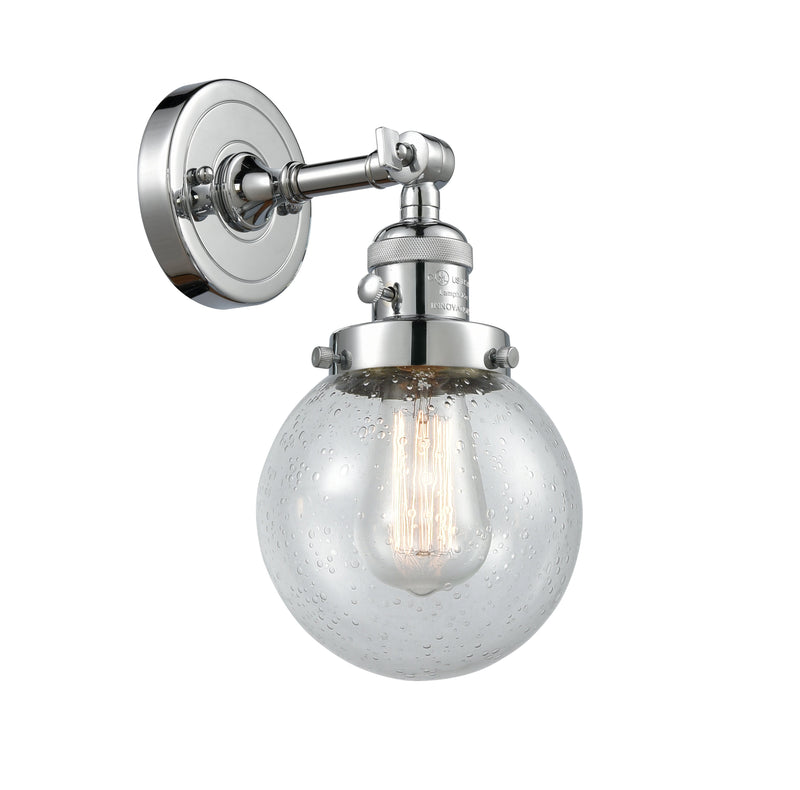 Innovations Lighting Beacon 1-100 watt 6 inch Polished Chrome Sconce  Seedy glass   180 Degree Adjustable Swivel High-Low-Off Switch 203SWPCG2046