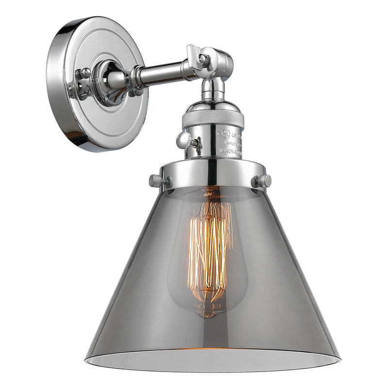 Innovations Lighting Cone 1 Light 8" Sconce With Switch 203SW-PC-G43