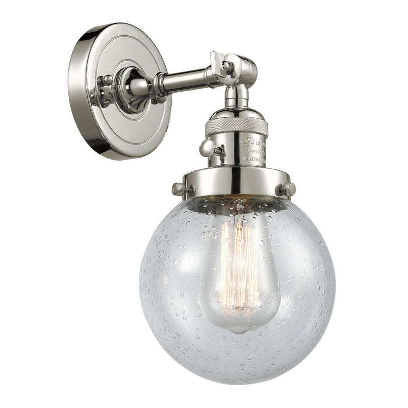 Innovations Lighting Beacon 1 Light 6" Sconce With Switch 203SW-PN-G204-6