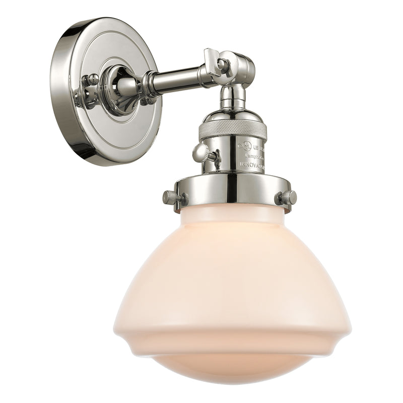Innovations Lighting Olean 1 Light 6.75" Sconce With Switch 203SW-PN-G321