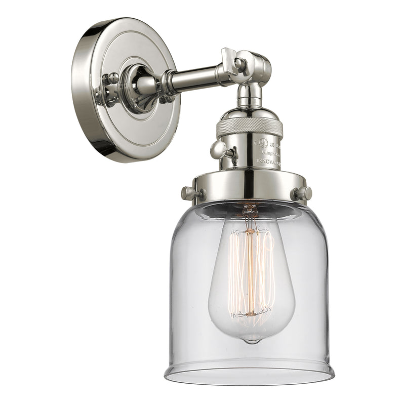 Innovations Lighting Bell 1 Light 5" Sconce With Switch 203SW-PN-G52