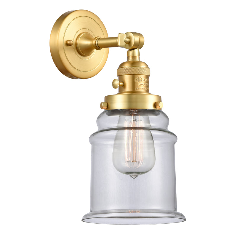 Innovations Lighting Canton 1 Light 6.5" Sconce With Switch 203SW-SG-G182