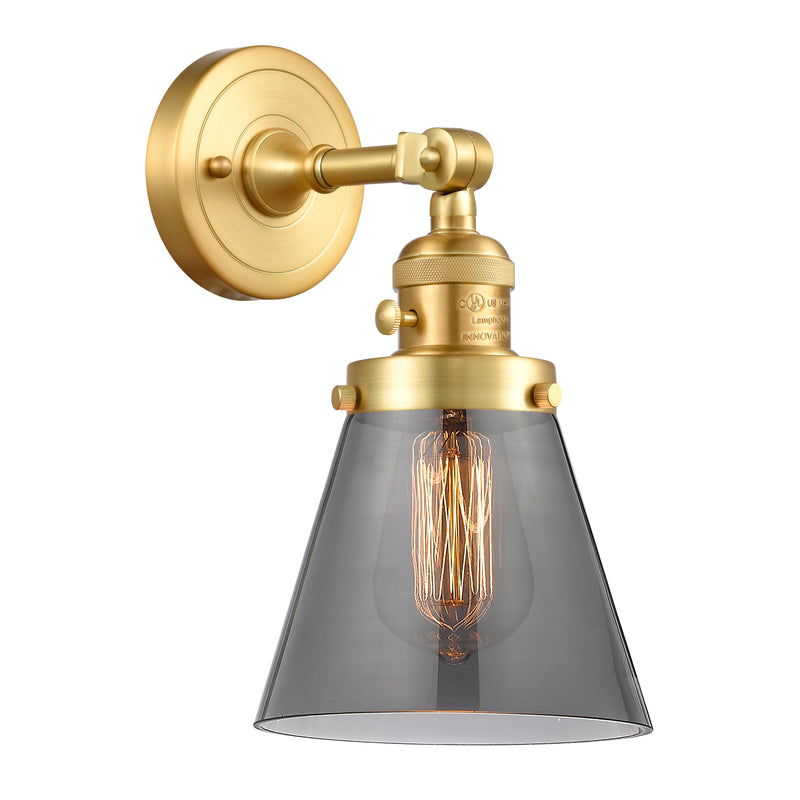 Innovations Lighting Cone 1 Light 6.25" Sconce With Switch 203SW-SG-G63