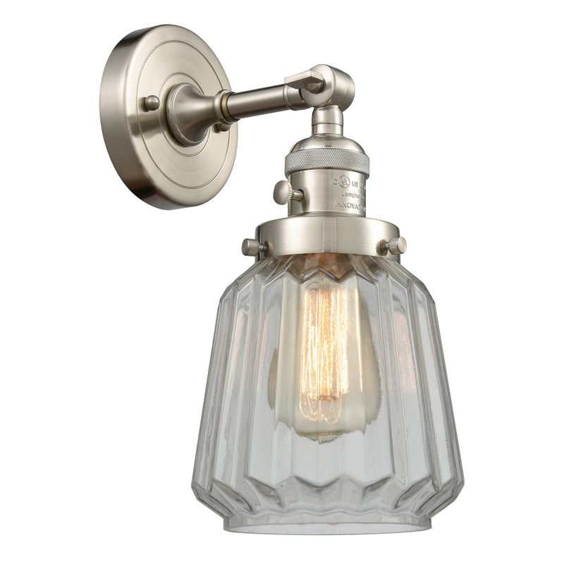 Innovations Lighting Chatham 1 Light 6.25" Sconce With Switch 203SW-SN-G142
