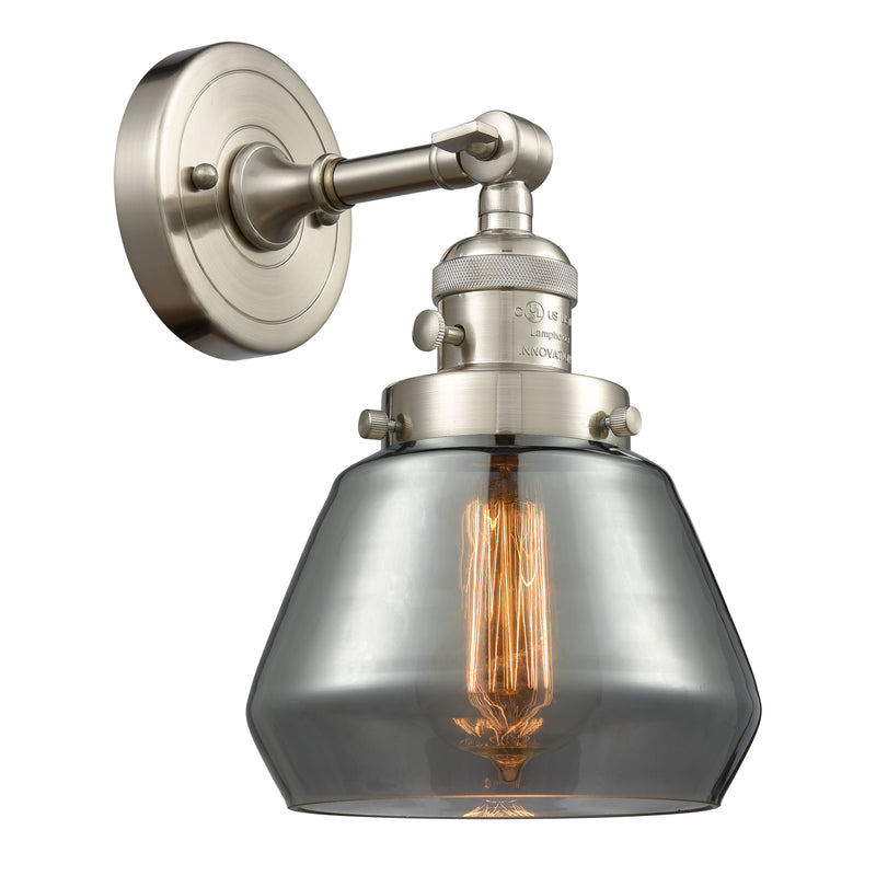 Innovations Lighting Fulton 1 Light 7" Sconce With Switch 203SW-SN-G173