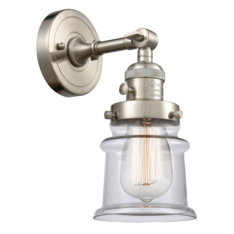 Innovations Lighting Canton 1 Light 6.5" Sconce With Switch 203SW-SN-G182S