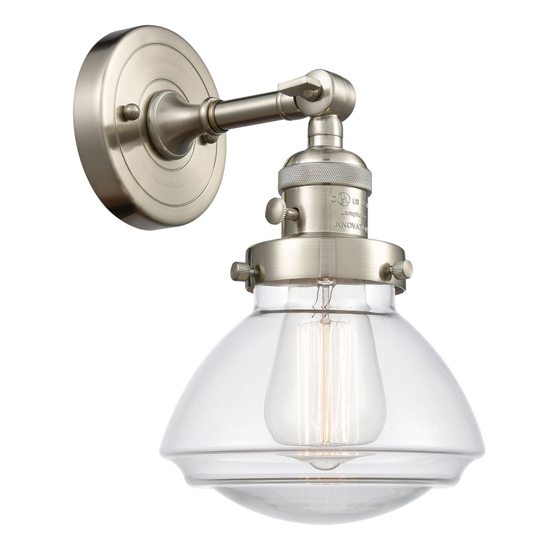 Innovations Lighting Olean 1 Light 6.75" Sconce With Switch 203SW-SN-G322