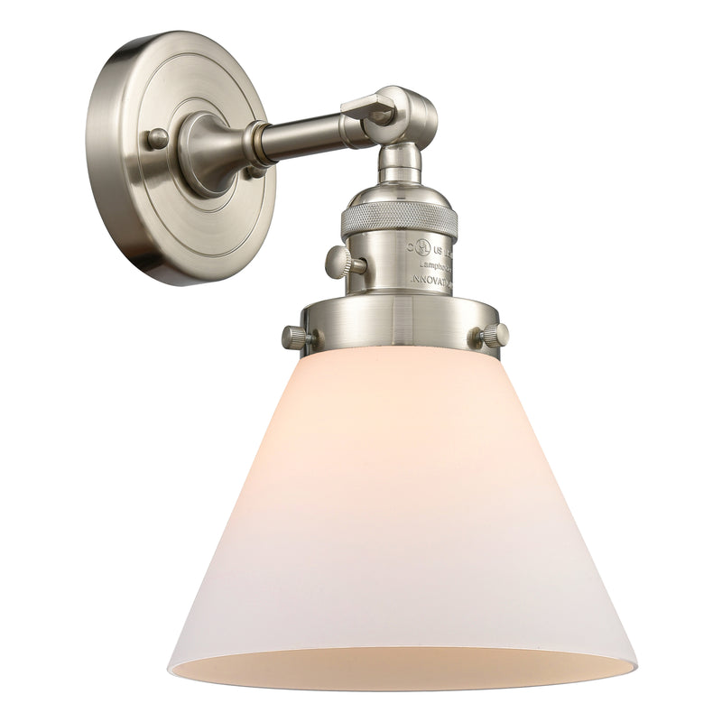 Innovations Lighting Cone 1 Light 8" Sconce With Switch 203SW-SN-G41