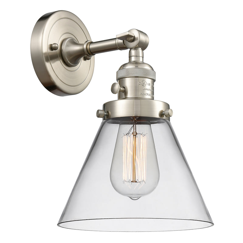 Innovations Lighting Cone 1 Light 8" Sconce With Switch 203SW-SN-G42