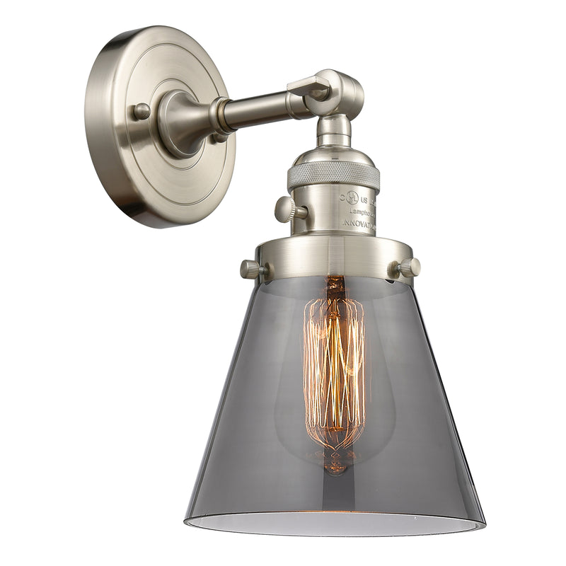 Innovations Lighting Cone 1 Light 6.25" Sconce With Switch 203SW-SN-G63