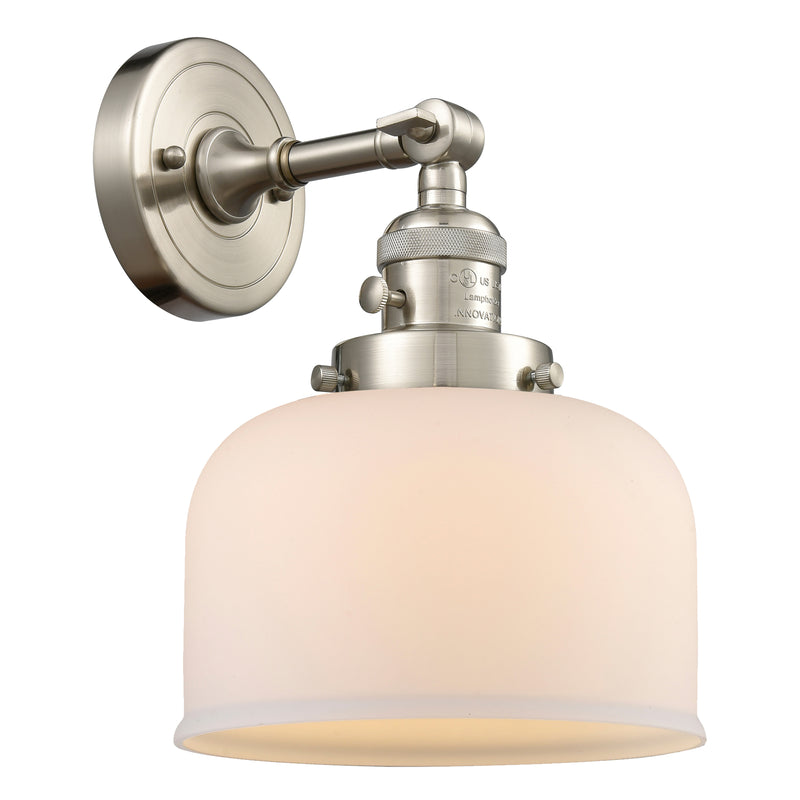 Innovations Lighting Bell 1 Light 8" Sconce With Switch 203SW-SN-G71