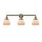 Fulton Bath Vanity Light shown in the Antique Brass finish with a Matte White shade