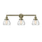 Fulton Bath Vanity Light shown in the Antique Brass finish with a Clear shade