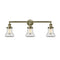 Bellmont Bath Vanity Light shown in the Antique Brass finish with a Clear shade